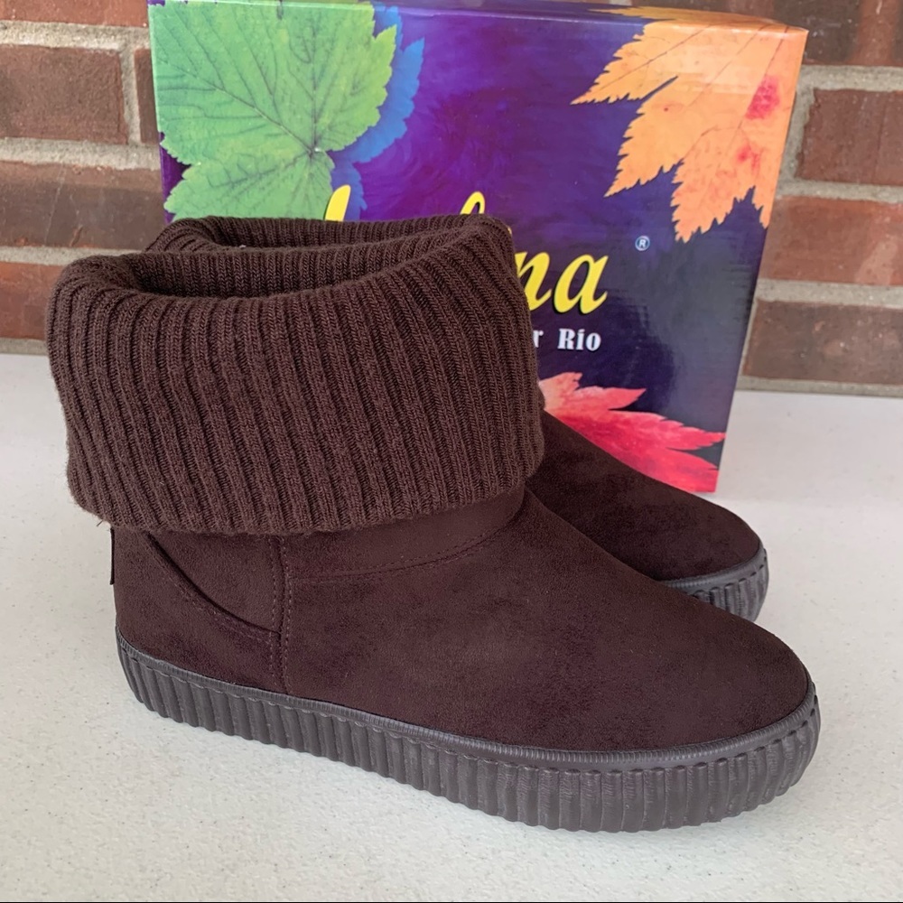 Selina by Summer Rio brown cuff platform ankle boots Women’s US 7.5 M NEW.